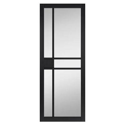 City Black Painted Clear Glazed Internal Door - All Sizes - JB Kind
