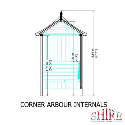 Corner Arbour - 4ft x 4ft (Pressure Treated) - Shire