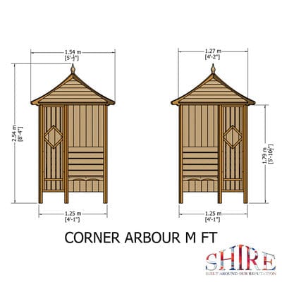 Corner Arbour - 4ft x 4ft (Pressure Treated) - Shire