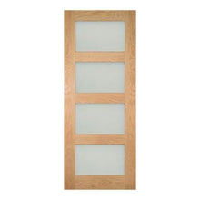 Load image into Gallery viewer, Coventry Unfinished Oak Frosted Glaze Internal Door - All Sizes - Deanta
