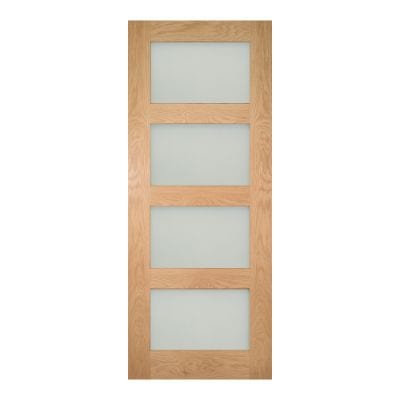Coventry Unfinished Oak Frosted Glaze Internal Door - All Sizes - Deanta