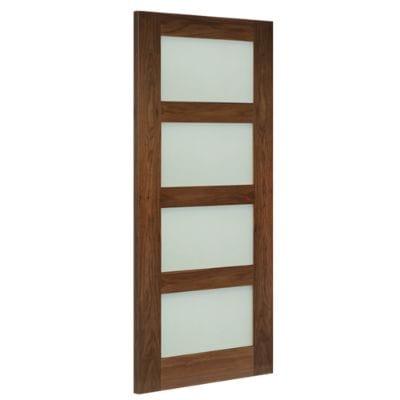 Coventry Prefinished Walnut Frosted Glaze Internal Door - All Sizes - Deanta