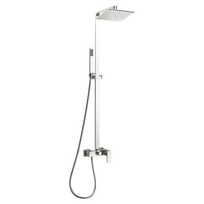 Aqua Cube Chrome Thermostatic Shower Column w/ Diverter and Shower Head ...