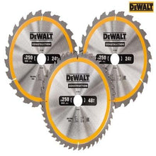 Load image into Gallery viewer, DT1963 Construction Circular Saw Blade 3 Pack 250 x 30mm x 24T/48T - DeWalt
