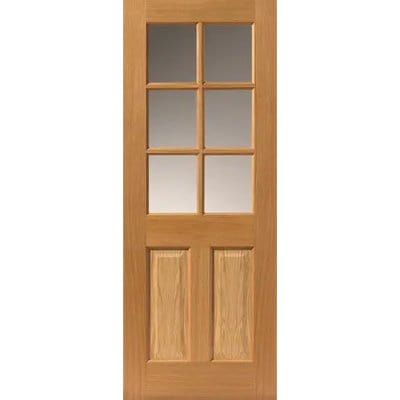 Dean Oak Pre-Finished Glazed Intrnal Door - All Sizes