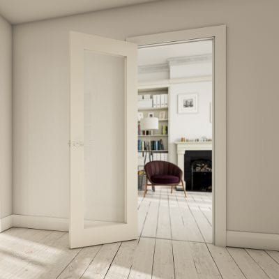 Denver White Primed Glazed Internal Door - All Sizes - Deanta