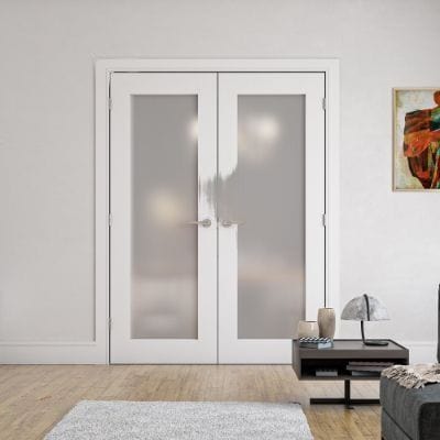 Denver White Primed Frosted Glaze Internal Door - All Sizes - Deanta