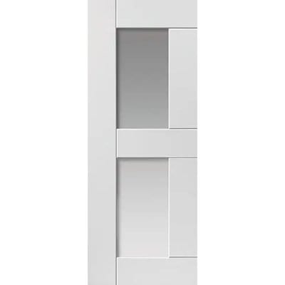 Eccentro White Primed Glazed Internal Door - All Sizes - JB Kind