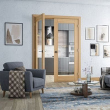 Load image into Gallery viewer, Ely Oak Prefinished 1 Glazed Light Panel Internal Door - All Sizes - Deanta
