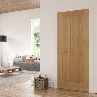 Ely Oak Unfinished Internal Fire Door FD30 - All Sizes - Deanta