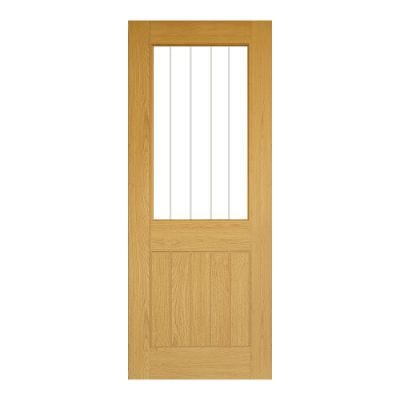 Ely Prefinished Oak Glazed (1 Half Light Panel) Internal Door  - All Sizes - Deanta