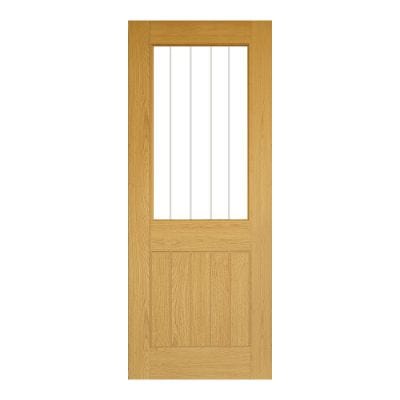 Ely Unfinished Oak Glazed (1 Half Light Panel) Internal Door - All Sizes - Deanta