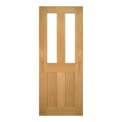 Deanta Eton Unfinished Oak Glazed Internal Door - All Sizes - Deanta