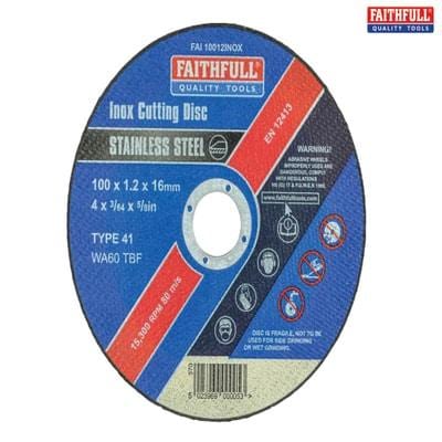 Inox Cutting Disc 100mm x 1.2mm x 16mm - Faithfull