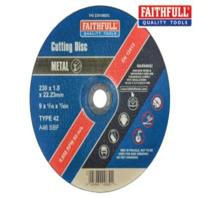 Depressed Centre Stainless Steel Cutting Disc 230mm x 1.8mm x 22.23mm - Faithfull