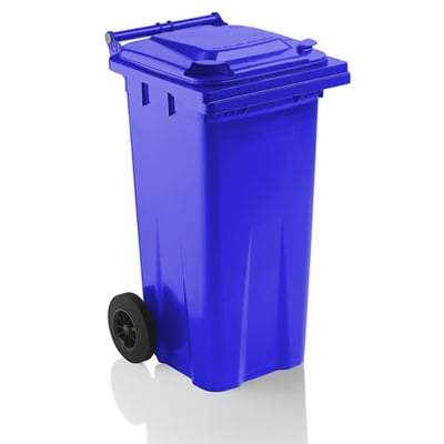 Fosse Yellow Wheelie Bin c/w Lid Lock 120L - All Colours - Fosse Tools & Workwear
