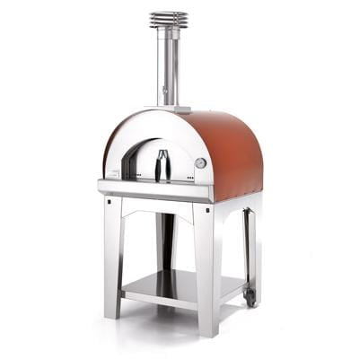 Fontana Margherita Wood Fired Pizza Oven - Rosso with Trolley 