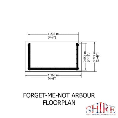 Forget Me Not Arbour - 4ft x 2ft (Pressure Treated) - Shire