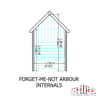 Forget Me Not Arbour - 4ft x 2ft (Pressure Treated) - Shire