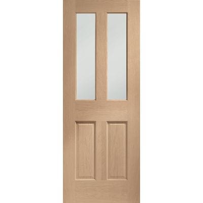 Malton Internal Oak Fire Door with Clear Glass - All Sizes - XL Joinery