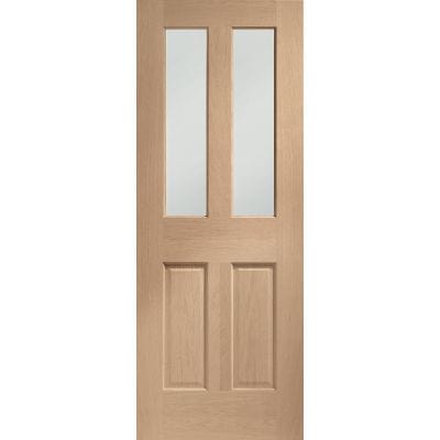 Malton Internal Oak Door with Clear Bevelled Glass - All Sizes - XL Joinery