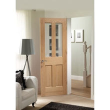 Load image into Gallery viewer, Malton Pre-Finished Internal Oak Door with Clear Bevelled Glass - All Sizes - XL Joinery
