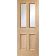 Load image into Gallery viewer, Malton With Raised Mouldings Internal Oak Door with Clear Bevelled Glass - All Sizes - XL Joinery
