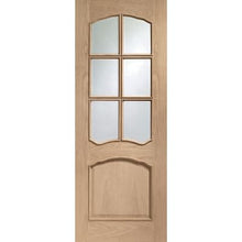 Load image into Gallery viewer, Riviera Internal Oak Door With Raised Mouldings and Clear Bevelled Glass - All Sizes
