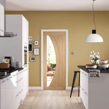 Load image into Gallery viewer, Salerno Pre-Finished Internal Oak Door with Clear Glass - All Sizes - XL Joinery
