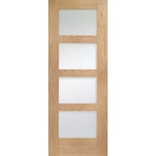 Load image into Gallery viewer, Shaker 4 Light Internal Oak Fire Door with Obscure Glass - All Sizes - XL Joinery
