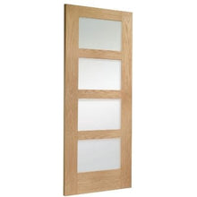 Load image into Gallery viewer, Shaker 4 Light Internal Oak Fire Door with Obscure Glass - All Sizes - XL Joinery
