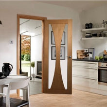 Load image into Gallery viewer, Verona Pre-Finished Internal Oak Door with Clear Glass - All Sizes - XL Joinery
