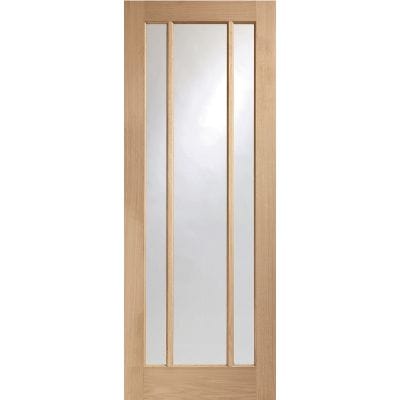 Worcester 3 Light Internal Oak Fire Door with Clear Glass - All Sizes - XL Joinery