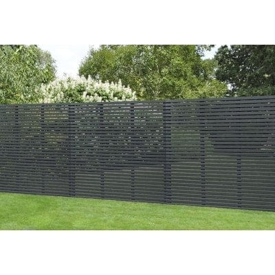 Forest 6ft x 6ft Contemporary Slatted Fence Panel - Anthracite Grey - Forest Garden