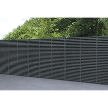 Load image into Gallery viewer, Forest 6ft x 6ft Contemporary Double Slatted Fence Panel - Anthracite Grey - Forest Garden
