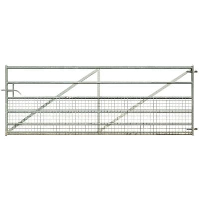 Galvanised Metal Field Gate (6 Bar) Clad with Welded Galvanised Mesh - Jacksons Fencing