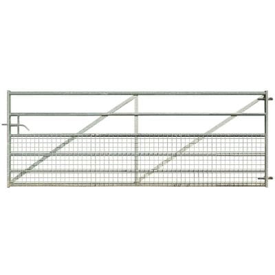 Galvanised Metal Field Gate (6 Bar) Clad with Welded Galvanised Mesh - Jacksons Fencing