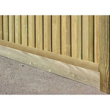 Load image into Gallery viewer, Gravel Board for Use with Slotted Posts 150mm x 28mm x 1.83m (incl 2 End Packer Blocks) - Jacksons Fencing

