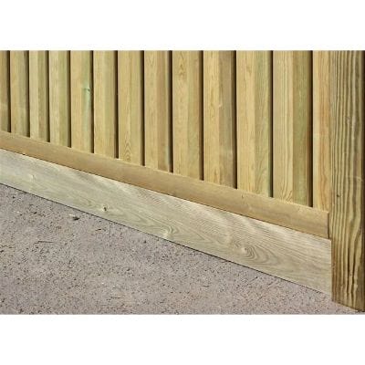 Gravel Board for Use with Slotted Posts 150mm x 28mm x 1.83m (incl 2 End Packer Blocks) - Jacksons Fencing