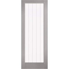 Load image into Gallery viewer, Moulded Textured Vertical Grey Pre-Finished 1 Glazed Clear With Frosted Lines Light Panel - All Sizes - LPD Doors Doors
