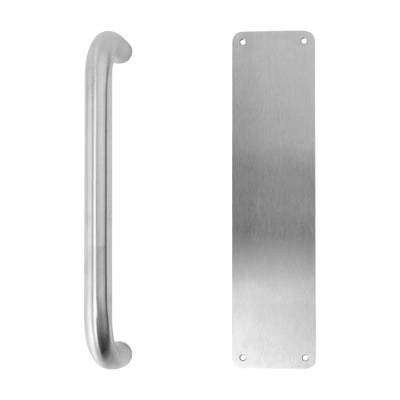 Satin Stainless Steel Push Plate & Pull Handle - All Sizes - Sparka Uk Doors
