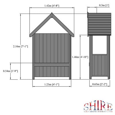 Hebe Arbour - 4ft x 2ft (Pressure Treated) - Shire