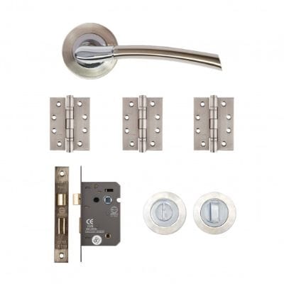 Hera Bathroom Kit Satin Nickel Chrome Finish - Deanta