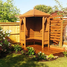 Load image into Gallery viewer, Honeysuckle Corner Arbour - 4ft x 4ft (Pressure Treated) - Shire
