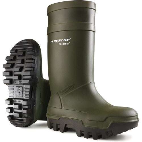 Purofort Thermo+ Safety Wellington Green - All Sizes - Dunlop