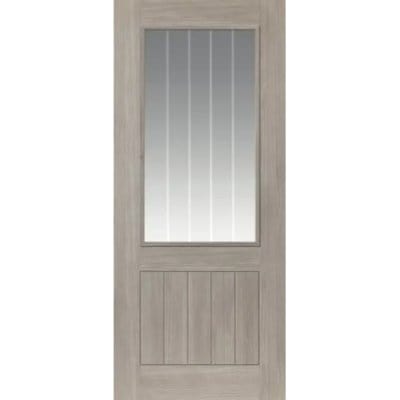 Colorado Grey Wood Effect Laminate Glazed Internal Door - All Sizes - JB Kind