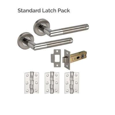 Portland Polished Satin Stainless Steel Latch Pack - JB Kind