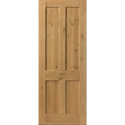 Rustic Oak Shaker 4 Panel Pre-Finished Internal Door - All Sizes - JB Kind