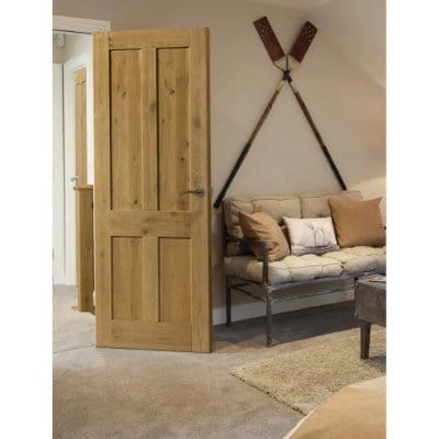 Rustic Oak Shaker 4 Panel Pre-Finished Internal Door - All Sizes