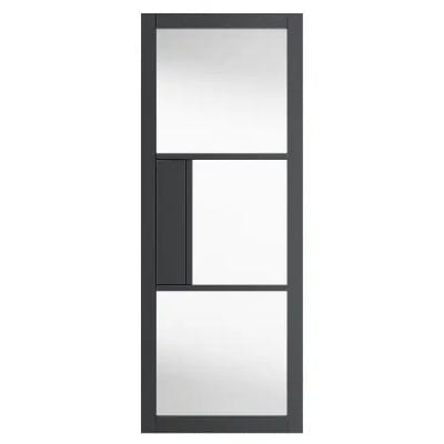 Cosmo Grey Pre-Finished Glazed Internal Door - JB Kind
